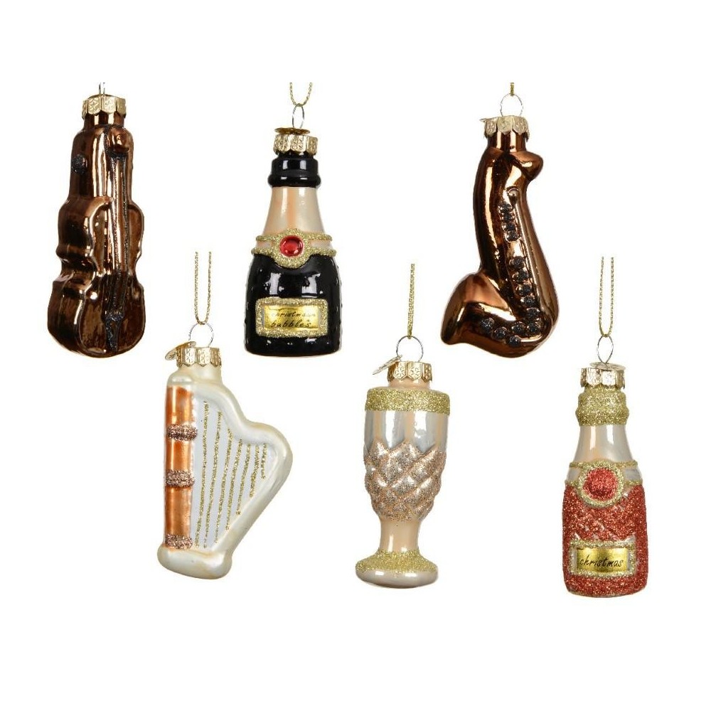 BOTTIGLIE LIQUORI VETRO H.7.5 6 ASSORTITI